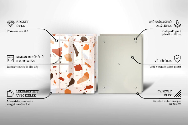 Üveg vágódeszka Dekoratív kőedény