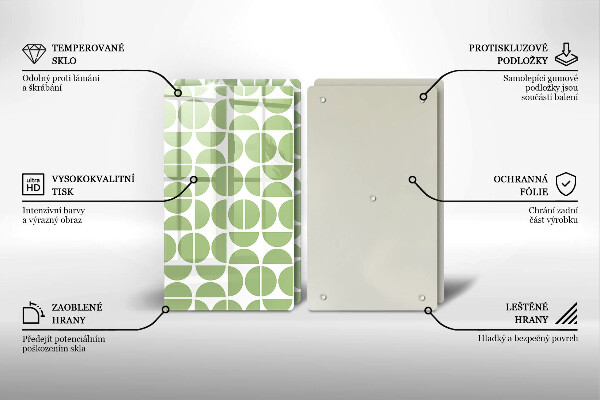 Üveg vágódeszka Boho formák mintája