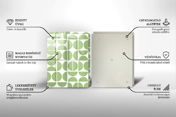 Üveg vágódeszka Boho formák mintája