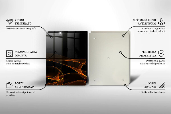 Üveg vágódeszka Absztrakt vonalak