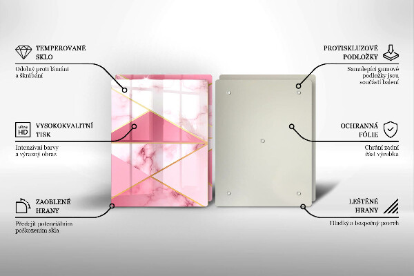 Üveg vágódeszka Geometrikus márvány