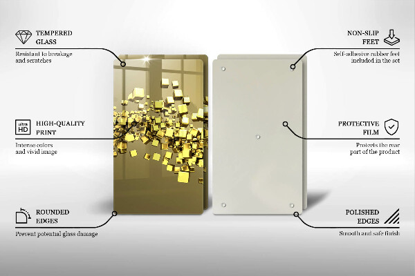 Üveg vágódeszka Absztrakt 3D geometria