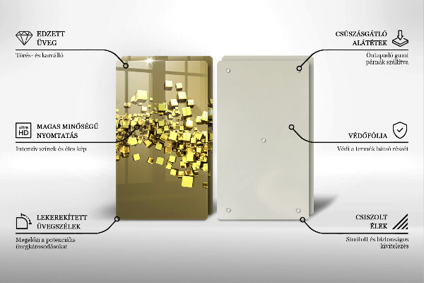 Üveg vágódeszka Absztrakt 3D geometria