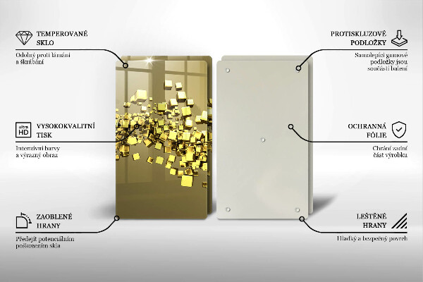 Üveg vágódeszka Absztrakt 3D geometria