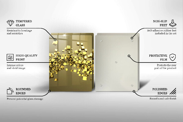 Üveg vágódeszka Absztrakt 3D geometria