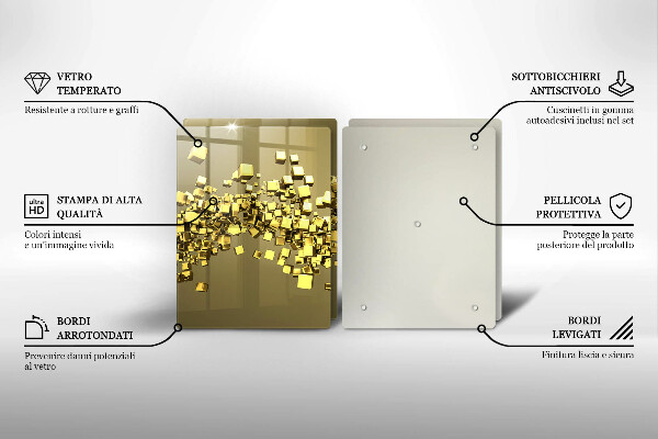 Üveg vágódeszka Absztrakt 3D geometria