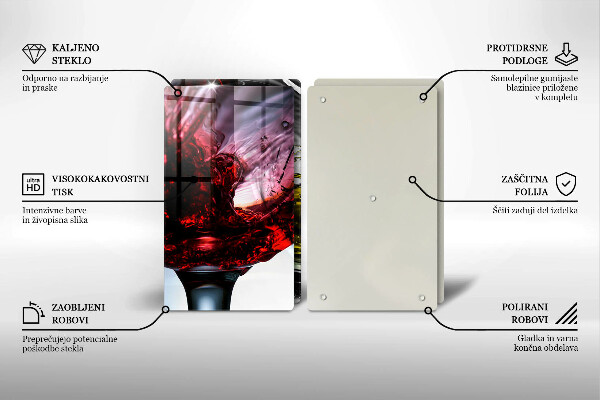 Üveg vágódeszka Pohár bor