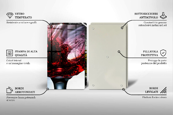 Üveg vágódeszka Pohár bor