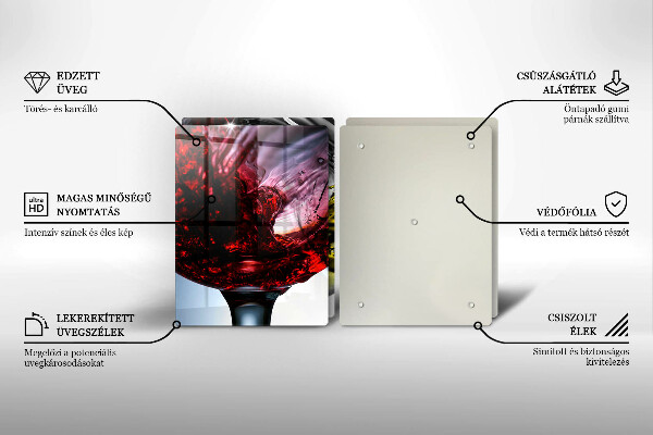 Üveg vágódeszka Pohár bor