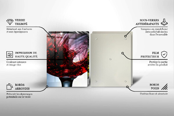 Üveg vágódeszka Pohár bor