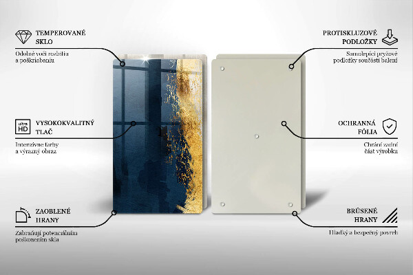 Üveg vágódeszka Arany absztrakció