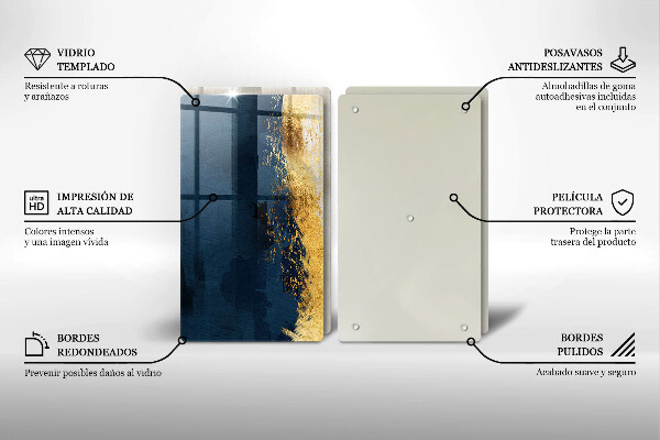 Üveg vágódeszka Arany absztrakció