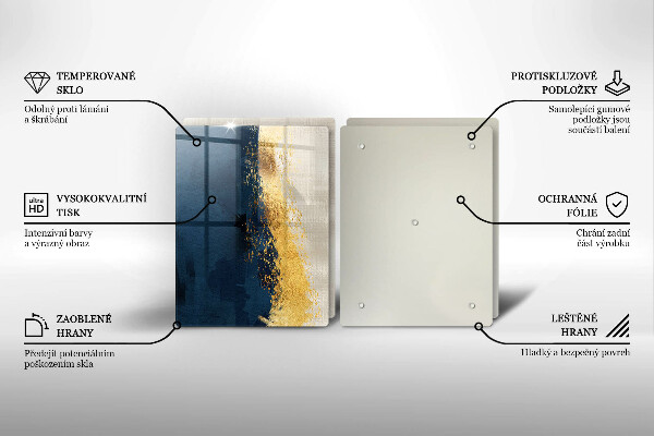 Üveg vágódeszka Arany absztrakció