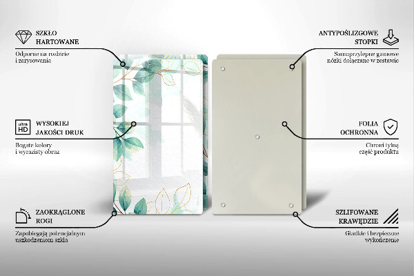 Üveg vágódeszka Festett levelek