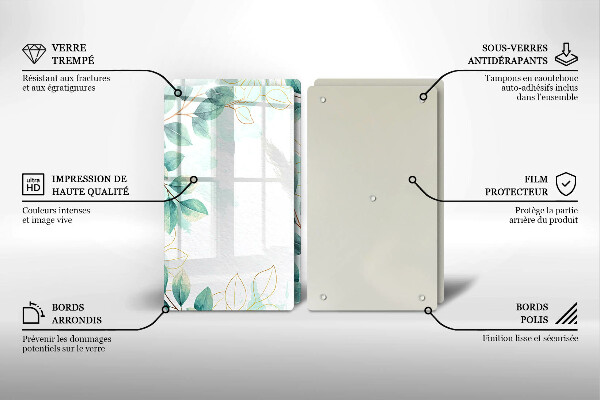 Üveg vágódeszka Festett levelek