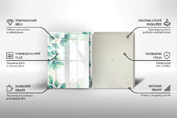 Üveg vágódeszka Festett levelek