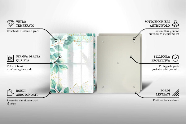 Üveg vágódeszka Festett levelek