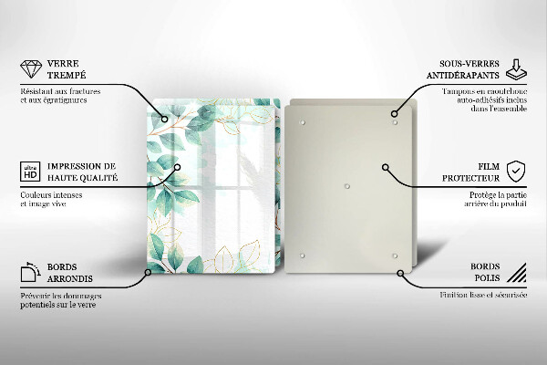 Üveg vágódeszka Festett levelek