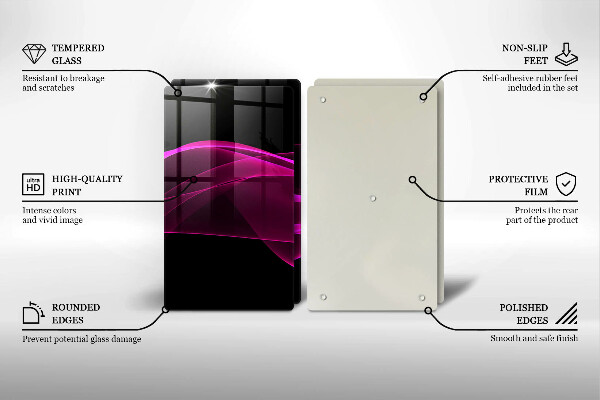 Üveg vágódeszka Rózsaszín absztrakció