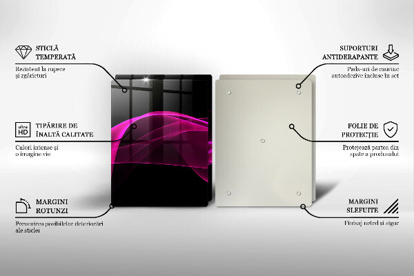 Üveg vágódeszka Rózsaszín absztrakció