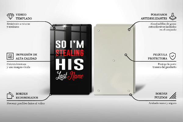 Üveg vágódeszka Felirat mondat minta