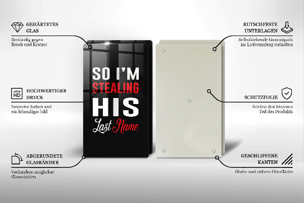 Üveg vágódeszka Felirat mondat minta