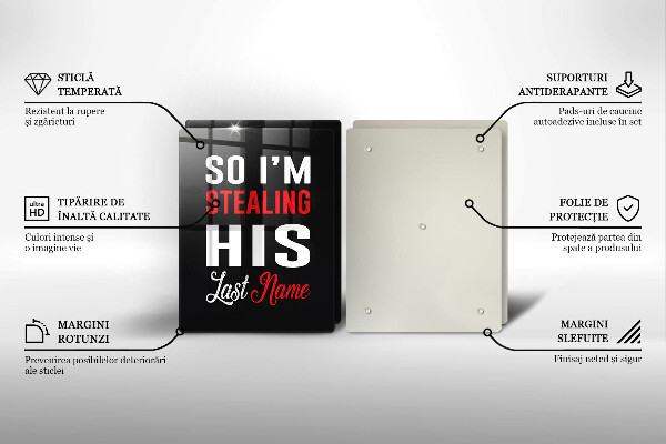 Üveg vágódeszka Felirat mondat minta