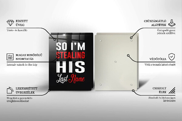 Üveg vágódeszka Felirat mondat minta