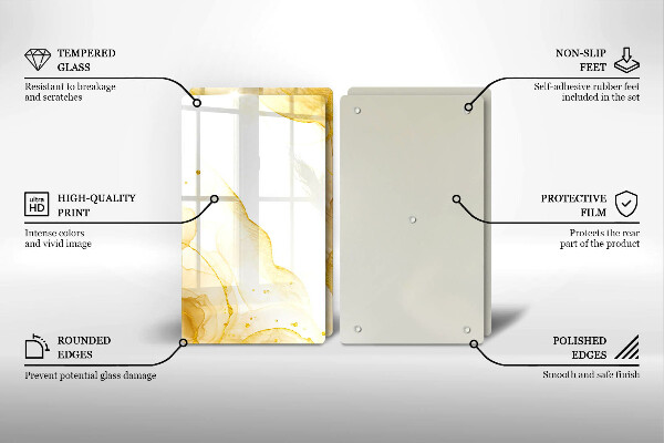 Üveg vágódeszka Arany absztrakció