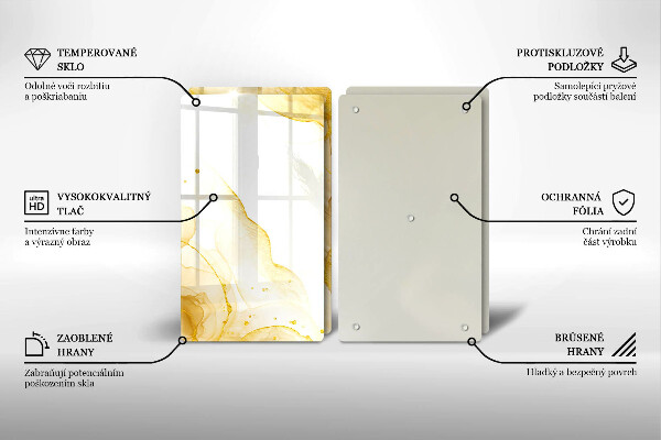 Üveg vágódeszka Arany absztrakció