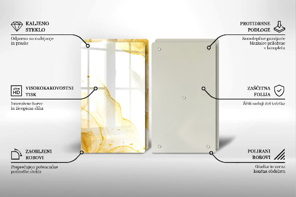 Üveg vágódeszka Arany absztrakció