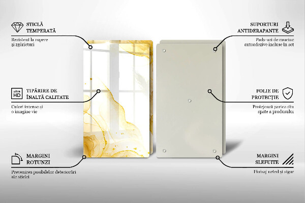 Üveg vágódeszka Arany absztrakció