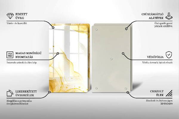 Üveg vágódeszka Arany absztrakció