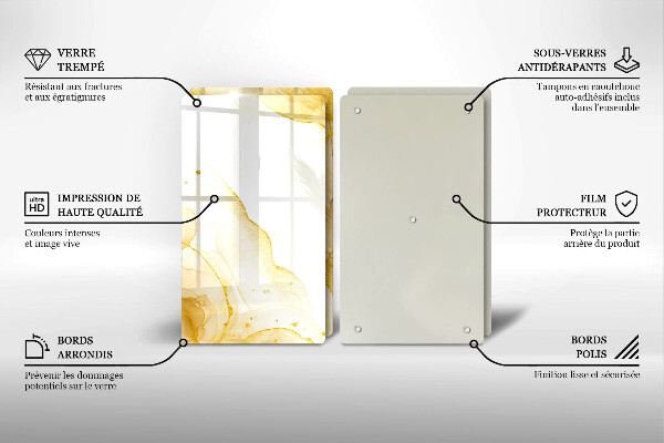 Üveg vágódeszka Arany absztrakció