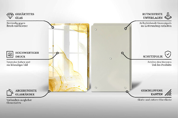 Üveg vágódeszka Arany absztrakció