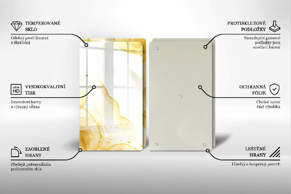 Üveg vágódeszka Arany absztrakció