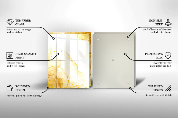 Üveg vágódeszka Arany absztrakció