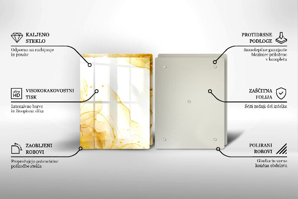Üveg vágódeszka Arany absztrakció