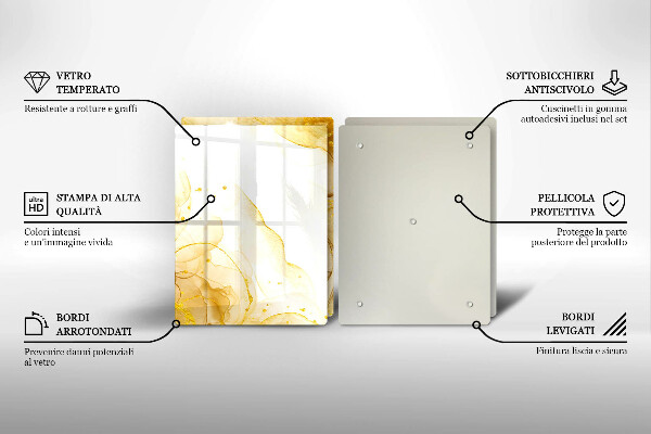 Üveg vágódeszka Arany absztrakció