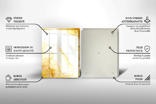 Üveg vágódeszka Arany absztrakció
