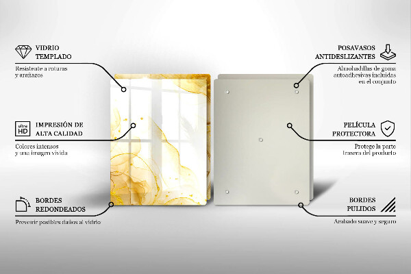 Üveg vágódeszka Arany absztrakció