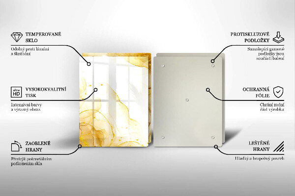 Üveg vágódeszka Arany absztrakció
