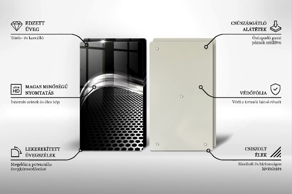 Üveg vágódeszka Fém szerkezet