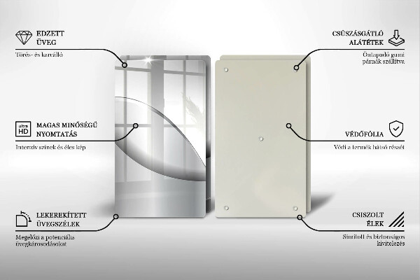 Üveg vágódeszka Absztrakt vonalak tervezése