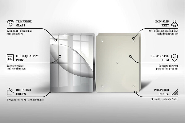 Üveg vágódeszka Absztrakt vonalak tervezése