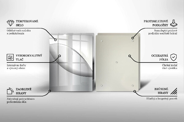 Üveg vágódeszka Absztrakt vonalak tervezése