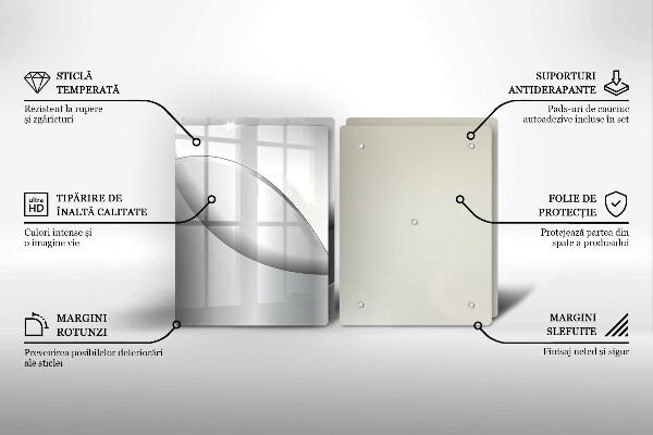 Üveg vágódeszka Absztrakt vonalak tervezése