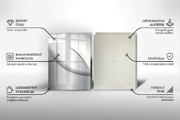 Üveg vágódeszka Absztrakt vonalak tervezése