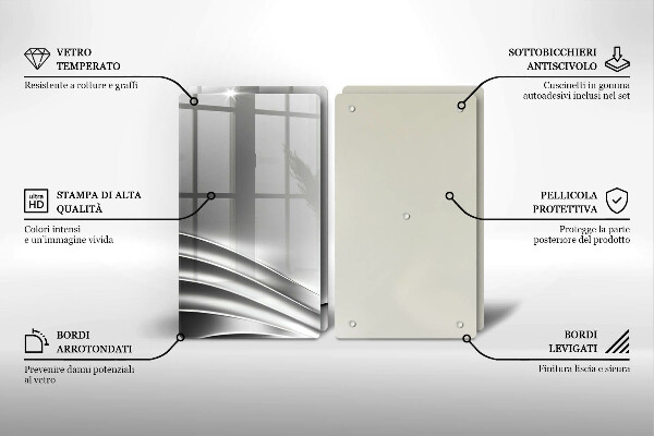 Üveg vágódeszka Fém szerkezet