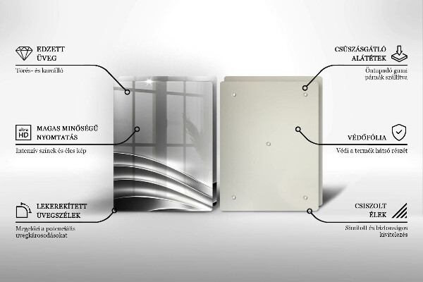 Üveg vágódeszka Fém szerkezet